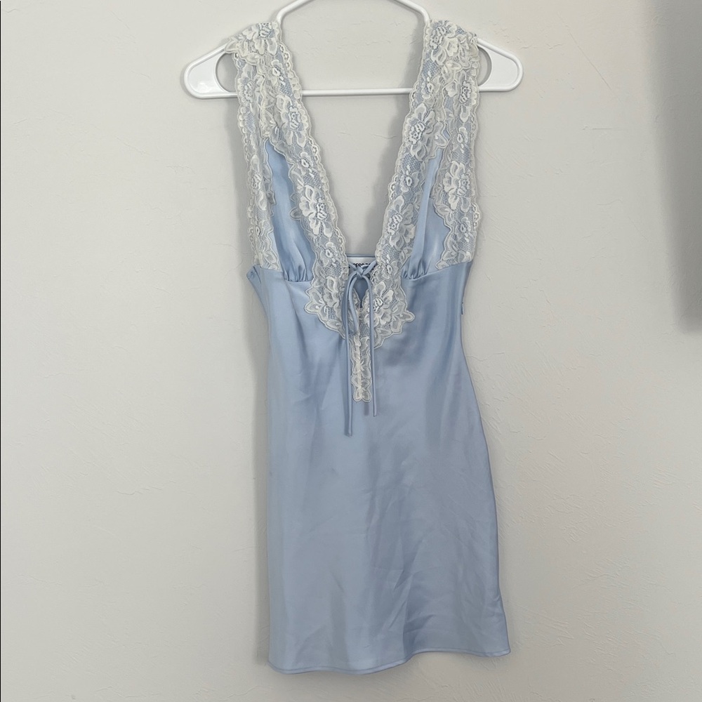 Princess Polly Light Blue Lace Mini Dress